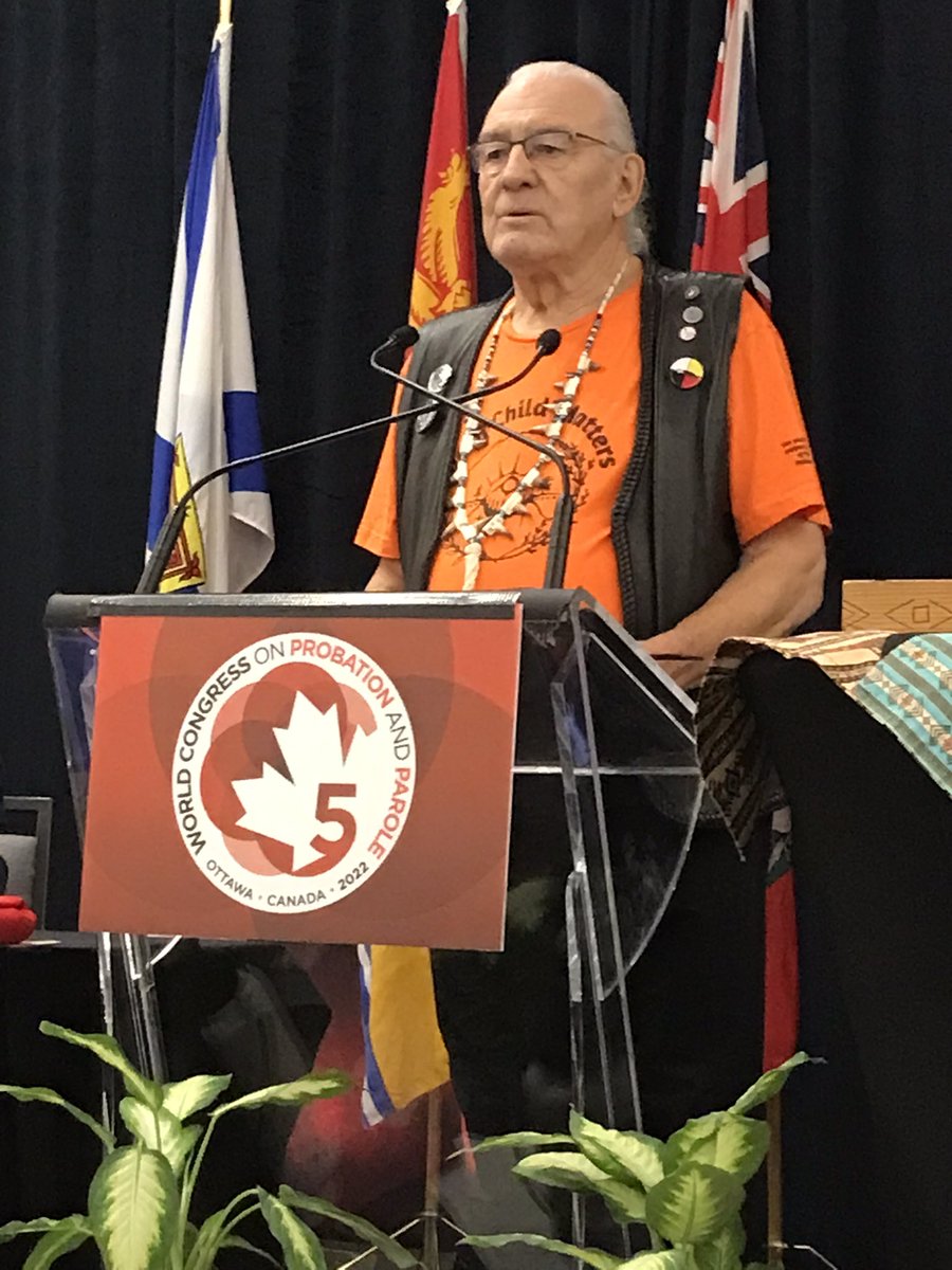 GerryMcNally9's tweet image. Elder Dan speaks movingly about his personal story on #canada  Reconciliation Day at the 5th World Congress on Probation and Parole in Ottawa #WorldCongressOttawa #indigenous #parole #probation #justice