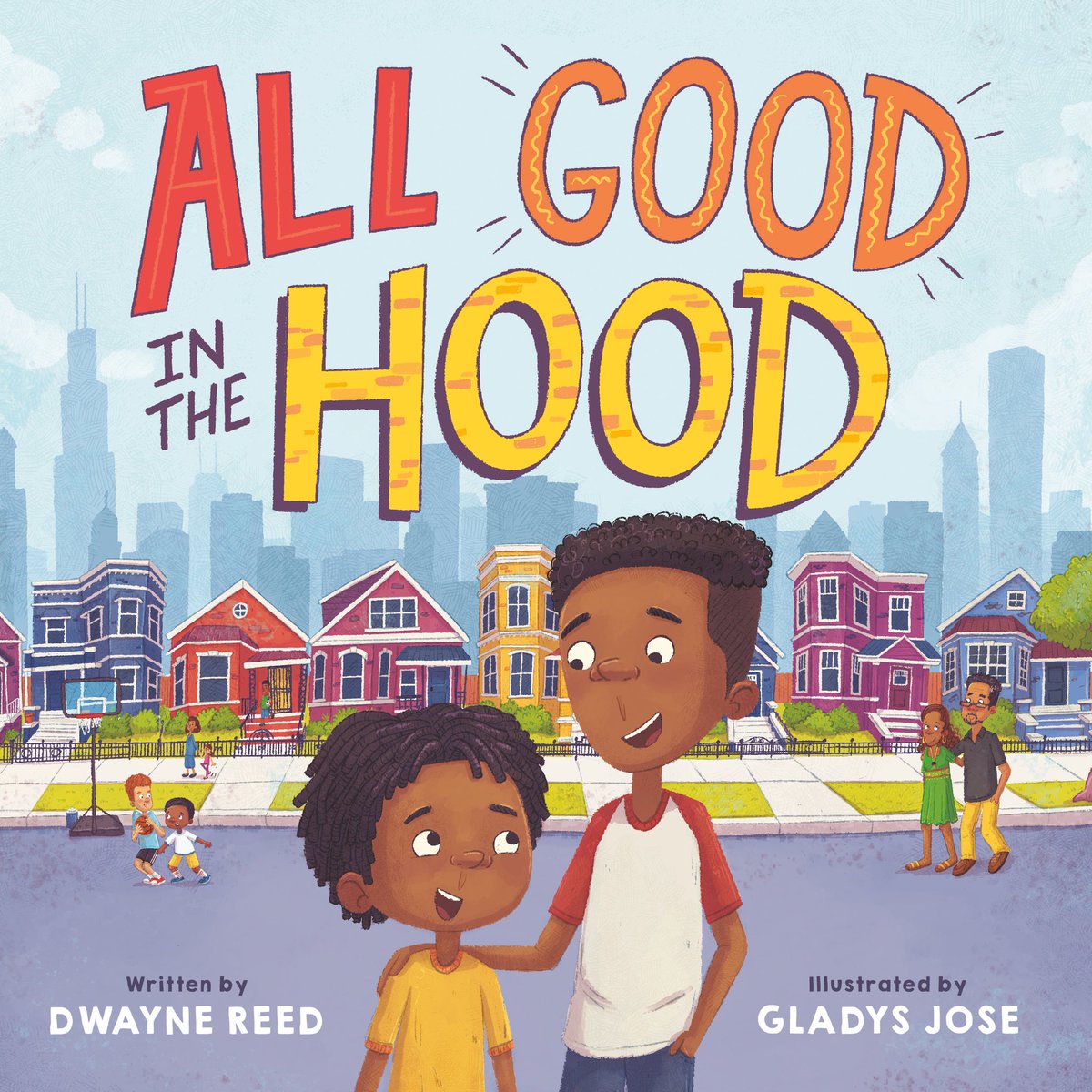 I’m so excited to reveal the cover for my debut picture book ALL GOOD IN THE HOOD! 🎉 <a href="/gladysjosedraws/">Gladys Jose</a> did amazing work illustrating and bringing this one to life! The story celebrates brotherhood, Juneteenth, the blessings of being Black, and the beauty of a city neighborhood 🖤