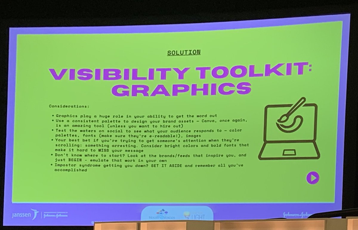 GoldenMoe's tweet photo. 🤩 HOLY COW! @uninvisiblepod is giving a master class in #MAKE session: “How To Connect To Community &amp;
Patronage in a Divisive Digital World”. Lauren you did that,MAKE loading! #HealtheVoices22 @healthevoices  #healthevoiceslive #patientadvocate #DEI #empower #lemonademaker 🍋💜 https://t.co/glDUyxnFZx