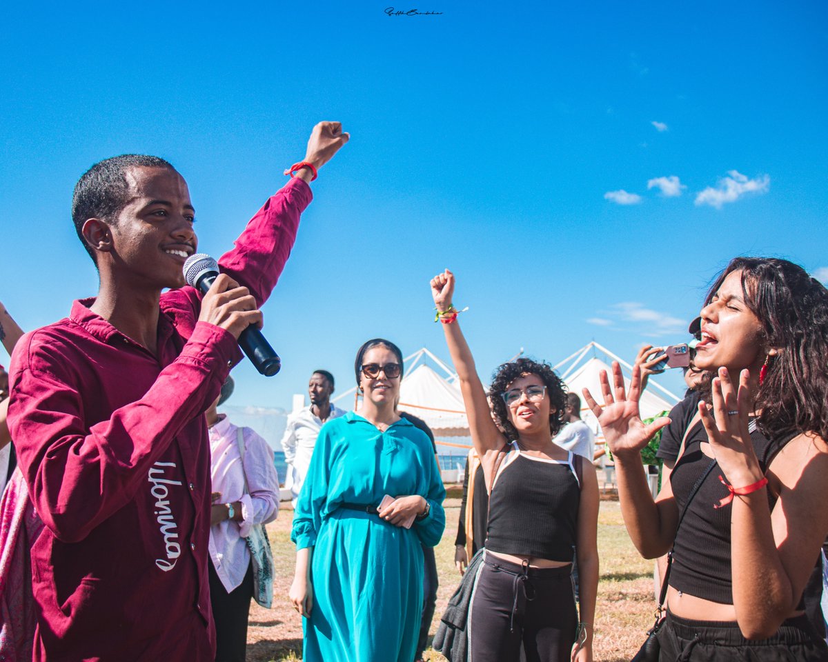 Greenpeace's tweet photo. Scenes from the #ClimateJusticeCamp! Led by climate groups across Africa and the Middle East, the week-long camp is gathering those living in some of the world’s most affected regions as they come together to build bridges of solidarity across movements✊ https://t.co/QP8Pg2KGuI