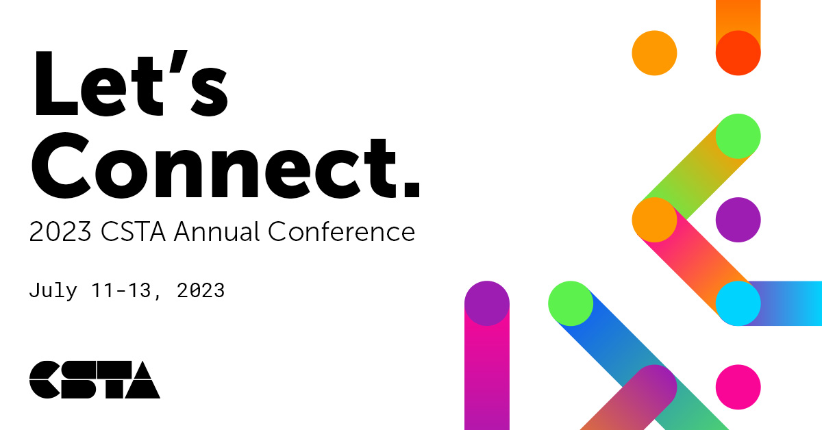 csteachersorg's tweet photo. We want you to present at #CSTA2023! We're now accepting proposals for breakout sessions, workshops, mini-sessions, and posters! Head to our website to learn more and submit your proposal by Nov. 6: https://t.co/37w60aPu94 https://t.co/FEnKx2VLpw