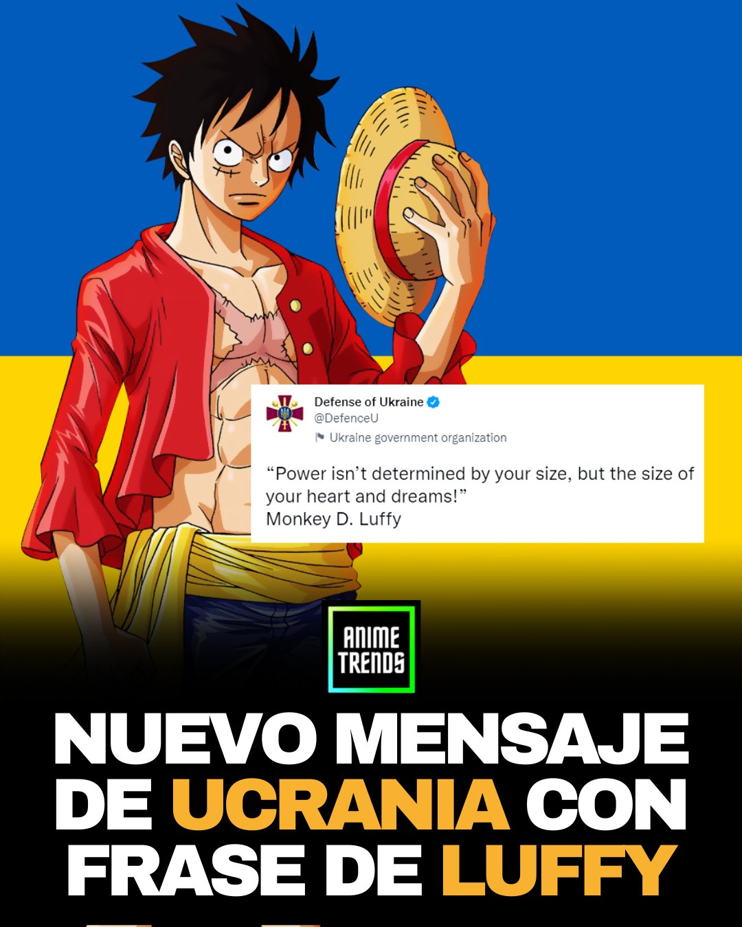 Ministério da Defesa da Ucrânia cita One Piece em comunicado sobre