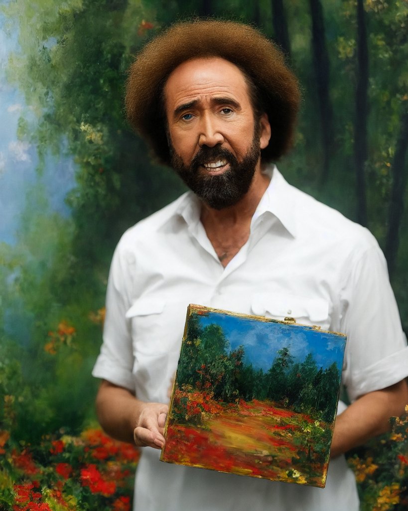"The Joy of Painting with Nicolas Cage"

#StableDiffusion #AIArt #AIArtwork #DreamStudio