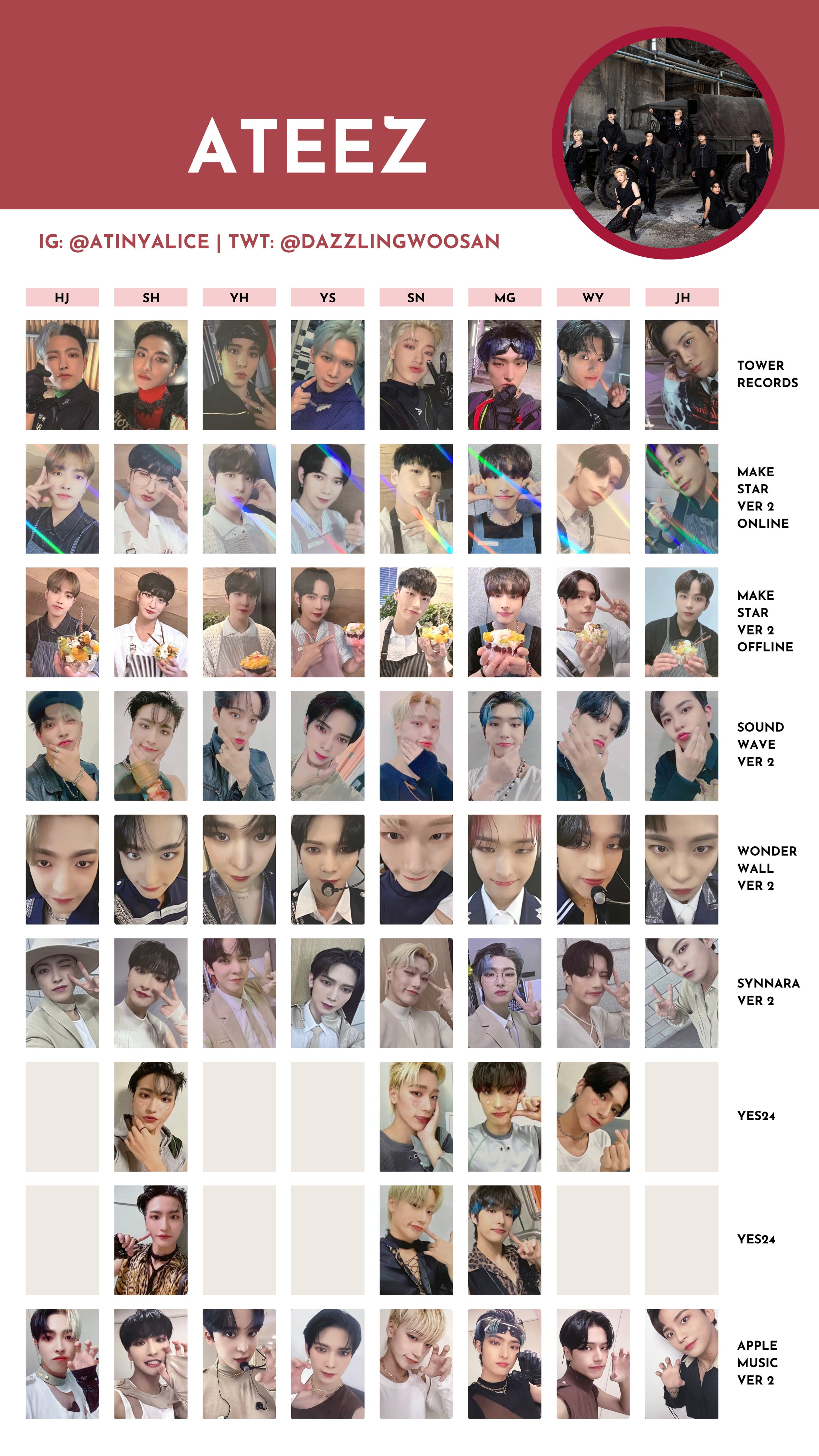 ゆったり柔らか ATEEZ MOVEMENT 会場限定特典 トレカ 8種 OT8 - 通販