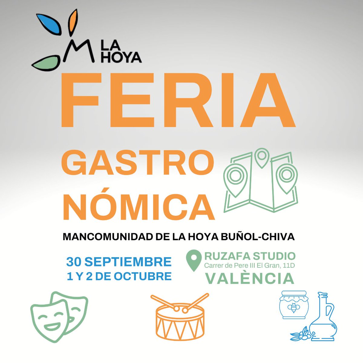 madrescocinilla's tweet image. II Feria Gastronómica de la Mancomunidad de La Hoya 30, 01 y 02 de Octubre.
🌐¿Donde? en Ruzafa Estudio en #valencia
👁️¿Qué vas a ver? Disfrutar de productos típicos, como embutidos, vinos, quesos...etc
!Allí nos vemos¡ 
#LaHoyaSUMAgastronomía #TurismoHoya #ViveLaHoya #lahoya