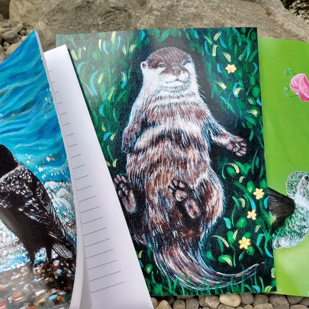 ksneathart's tweet photo. I have a couple more lined notebooks available on Amazon. I've added some smaller 6x9 ones too and intend to add more. If you would like one just go to Amazon and search for me! #Amazon #amazonpublishing #notebooks #linednotebook #animalspaintings #birdpaintings #otterpaintings https://t.co/A0LjdKWPUw