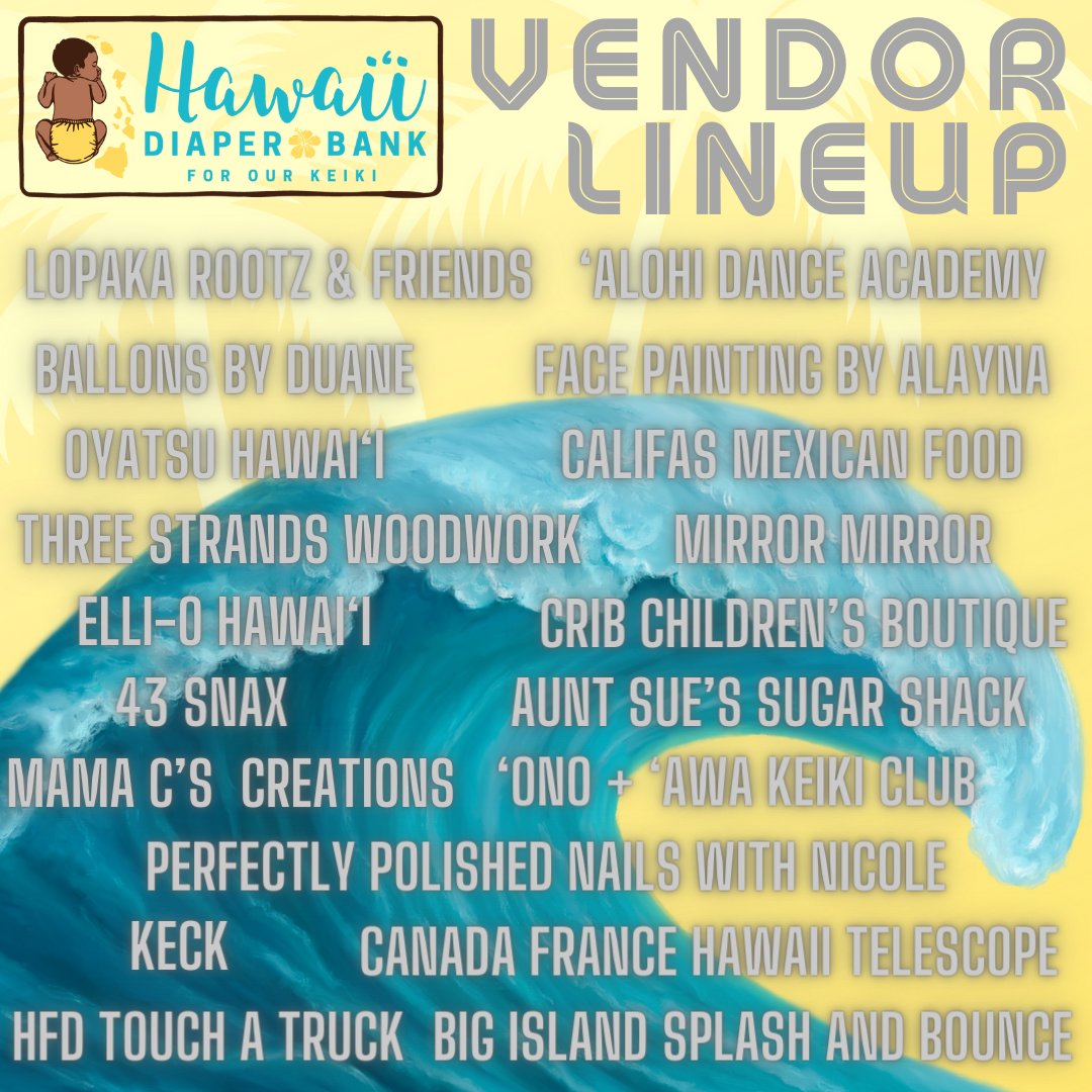 HCAN_HI's tweet photo. Join @HawaiiDiaper tomorrow for their 3rd annual #WipeOutDiaperNeed Fundraiser! Come out to @keckobservatory for a fun and music-filled day with
@lopakarootz and friends. There will be local food, craft vendors, and keiki activities! 🌊 https://t.co/2CjLttOy2l