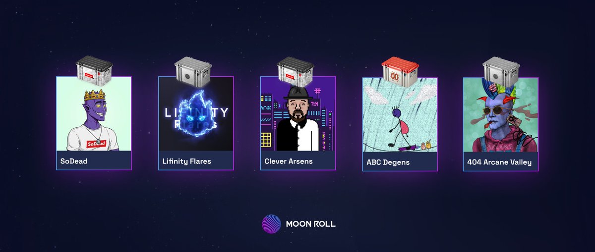 moonroll's tweet photo. New projects in our Lootboxes 📦💸

@SoDeadNFT 
@Lifinity_io 
@ArsensNation 
@AbcDegens 
@ArcaneValleyNFT

Each NFT won will be automatically purchased from the floor 🧹

Try your luck now: https://t.co/aXjOeBAXnS https://t.co/Ucndu0DFtq