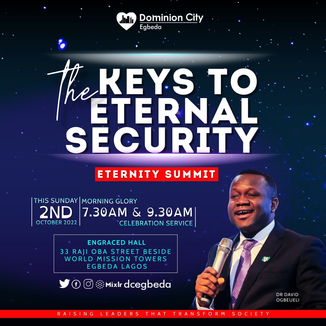 DCEgbeda's tweet photo. Sunday we'll be switching it up even higher.
It's Eternity Summit - Putting Eternity in Perspective!
It not something to be missed.
Please spread the word, share the flier.
God bless you!
.
.
#EternitySummit
#puttingeternityinperspective
#DominionCity
#SuperSunday
#DCService https://t.co/rJZXxrkzXi