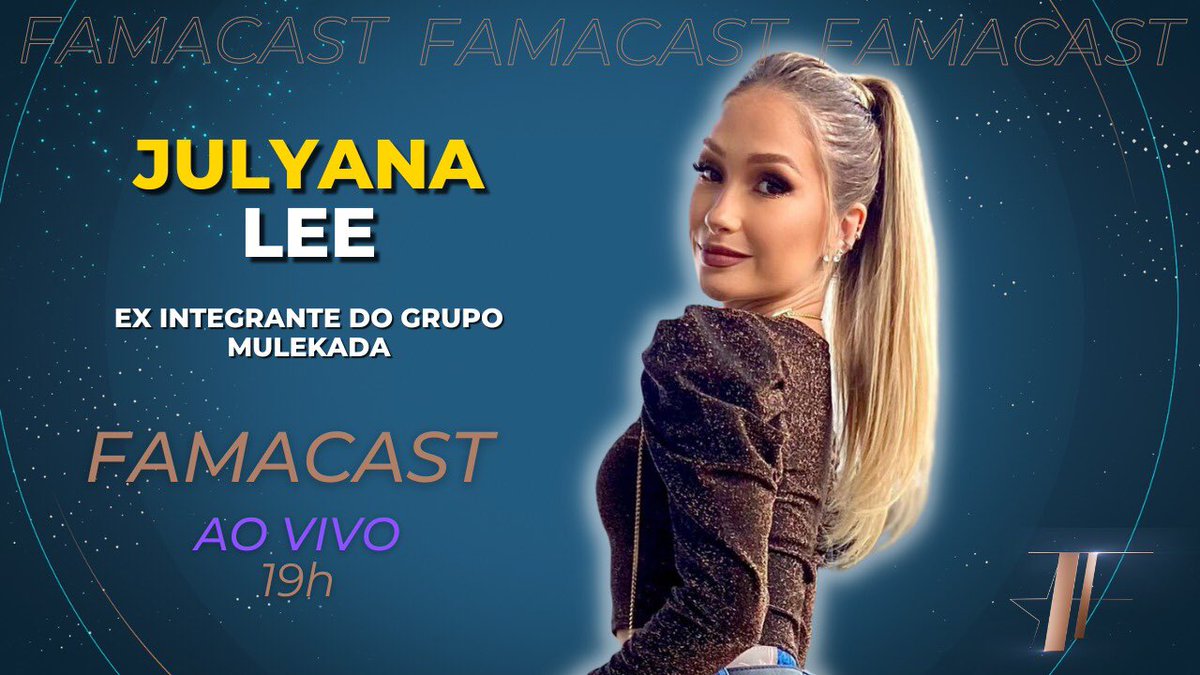 TVFamaOficial's tweet photo. Hoje às 19:00! #FamaCast com a maravilhosa @julyanalee! 

Transmissão ao vivo no nosso canal do Youtube e nas nossas páginas do Facebook e Tiktok! 

#TVFama https://t.co/vEiEinsrqs
