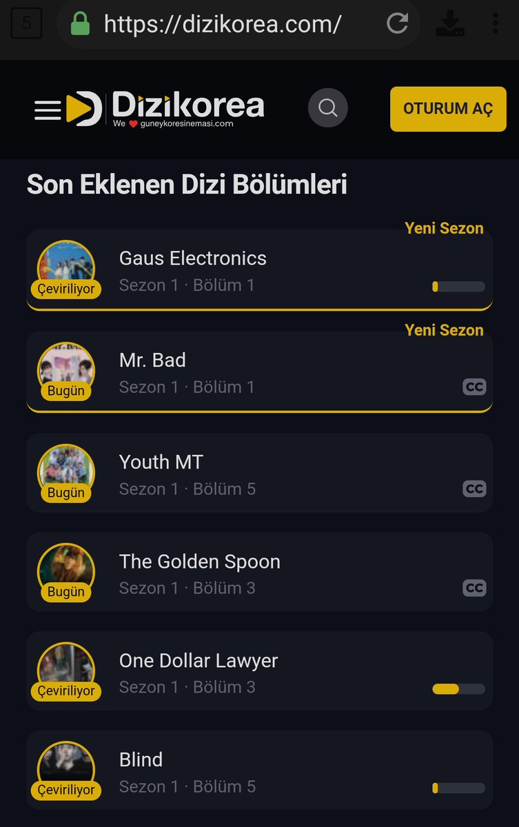 Bugün ne kadar çok dizi geliyormuş böyle, çeviri beklerken dikkatimi çekti dkdkdkdksjdjh Gaus Electronics çeviri durumu %10 görünüyor daha 🥲🥲 Mr. Bad, The Golden Spoon, One Dollar Lawyer ve Blind hep bugünmüş yazarken yoruldum djdjdjdjdjdjk