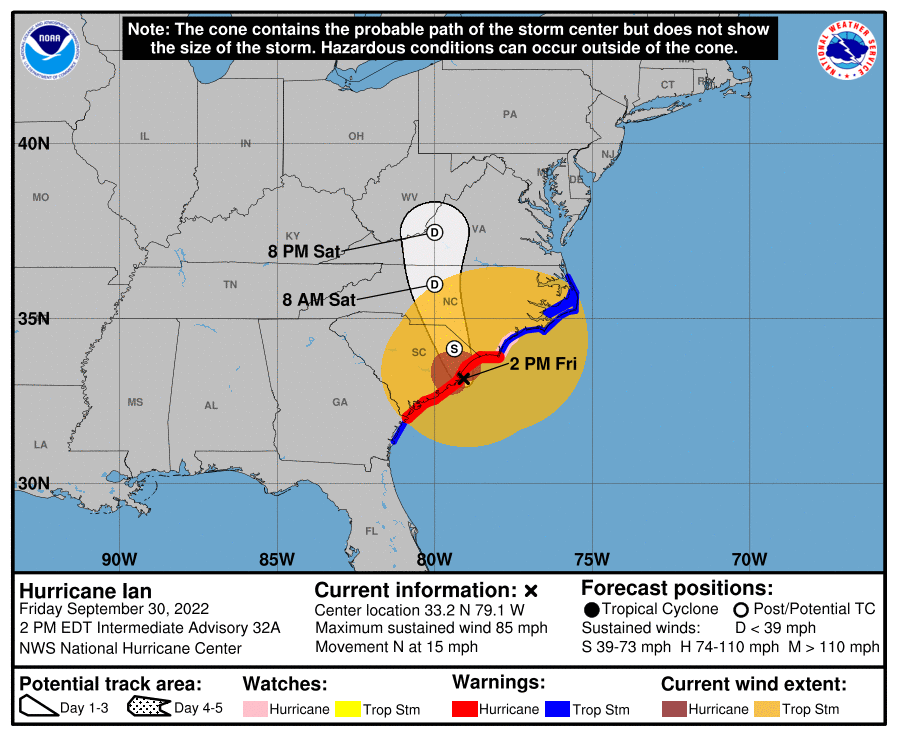 NoRaCafeNC's tweet photo. Due to Hurricane Ian, we are closing at 7 pm tonight to allow NoRa staff to get home safely.  We plan to be open normal operating hours tomorrow.  Stay safe and dry. https://t.co/eo3QGpcU8v