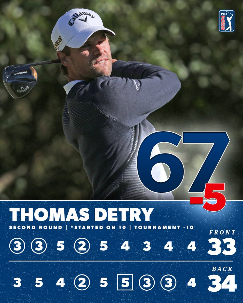 Leader in the clubhouse.

Back-to-back 67s for @TomDetry to head into the weekend.