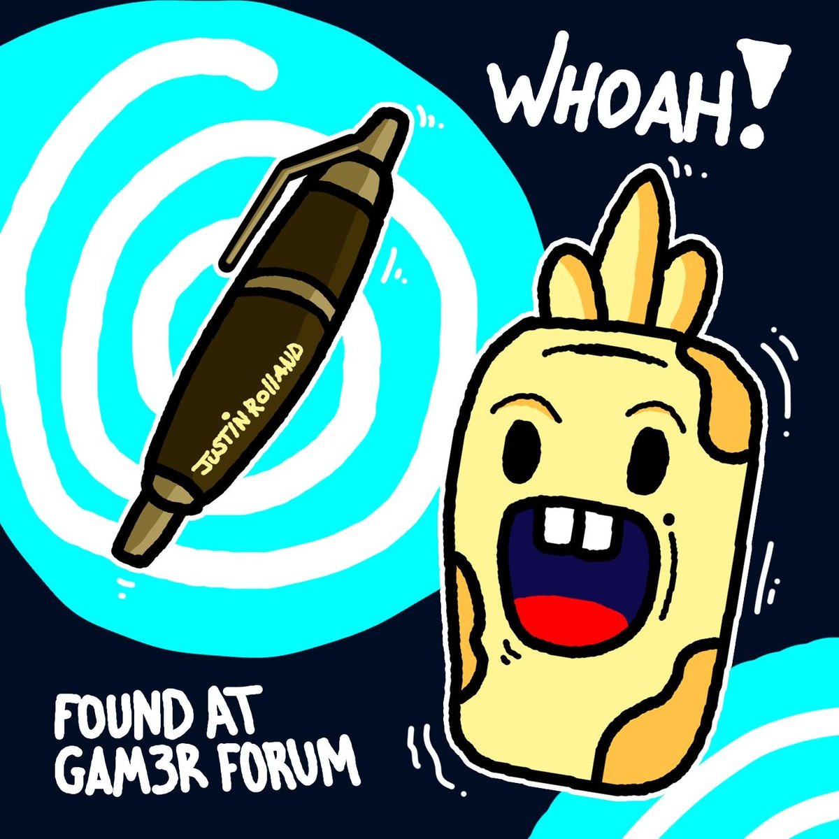 <a href="/JustinRoiland/">Justin Roiland</a> gobbl3r pen has been found at @gam3r_forum 🖊️  

Will you pick it up at <a href="/UCBerkeley/">UC Berkeley</a> on Nov 2nd, and discuss the <a href="/artgobblers/">Art Gobblers</a> takeover with our game dev community? 👺

Like if you're interested and we'll find you through our frens at <a href="/paradigm/">Paradigm</a>🤓