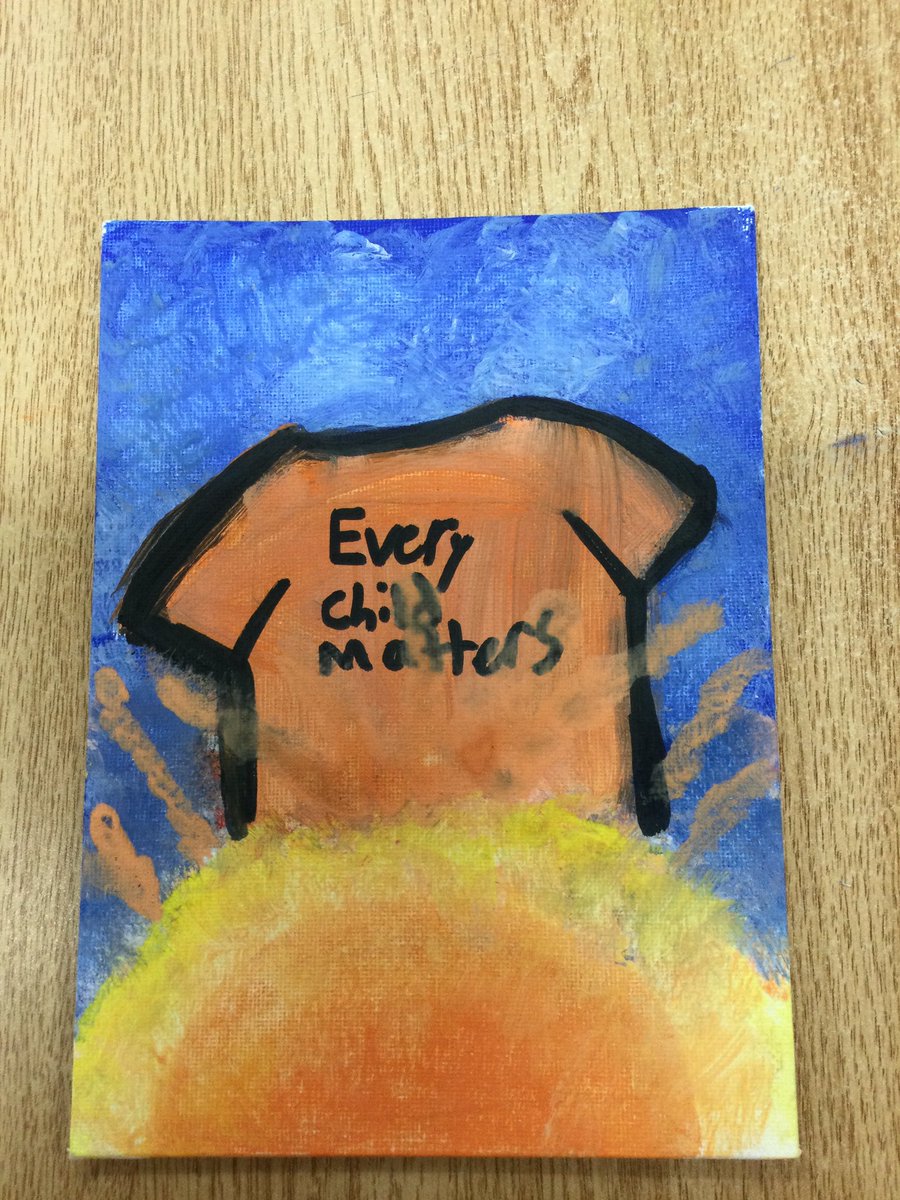 We loved learning and painting today with Moses Lunham from Kettle and Stoney Point First Nation. Students learned about #OrangeShirtDay2022 and created something beautiful to share the message of Truth and Reconciliation with other. @saintmarklondon <a href="/tmdenomme/">tammy denomme</a>