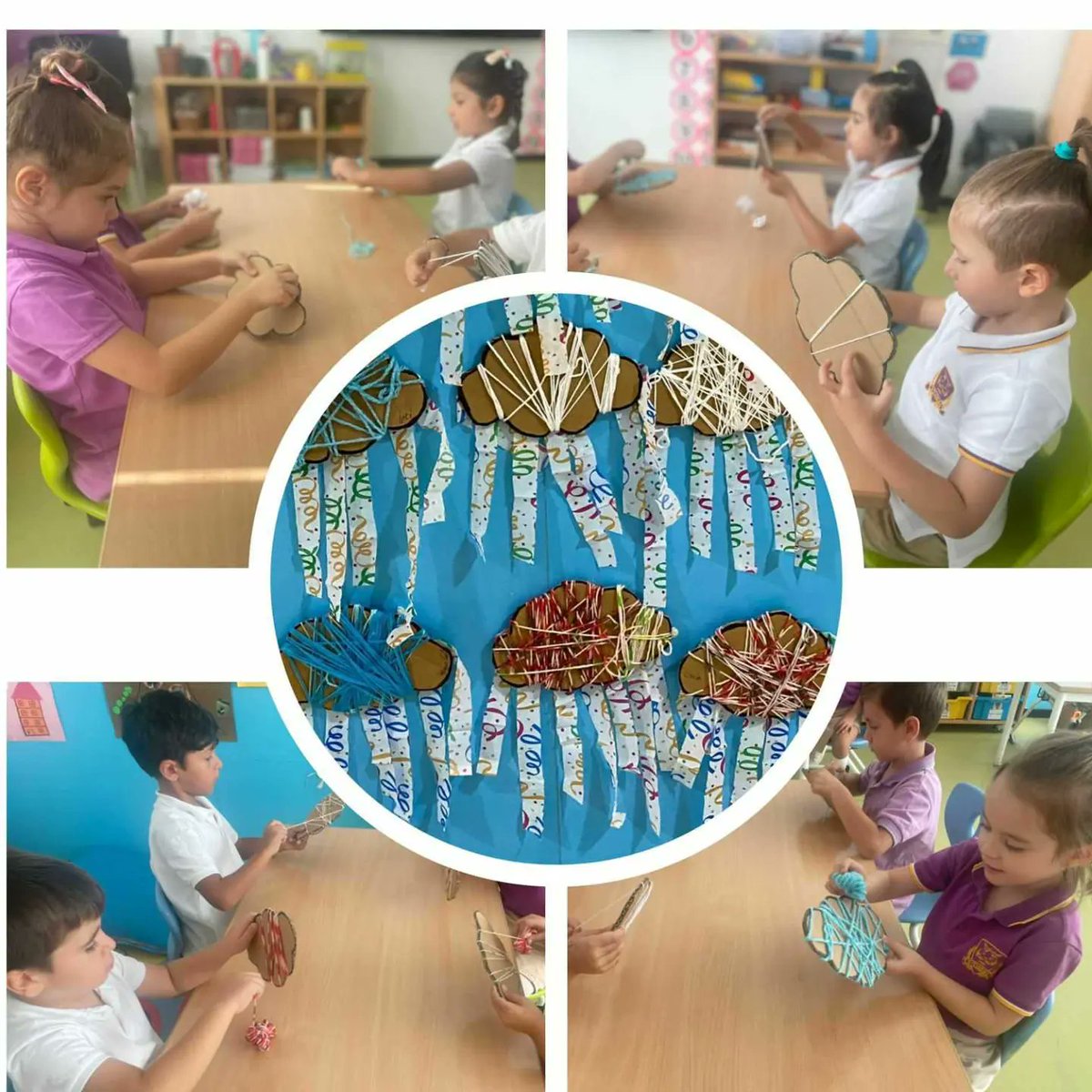 UOCalli's tweet photo. Okul Öncesi KG1 öğrencilerimiz okuma yazma becerileri etkinliğinde ip sarma, kâğıt  kıvırma tekniklerini kullanarak gökkuşağı modelleri oluşturdular. 🌈#UğurluOlmak https://t.co/9NRZ57WxtU