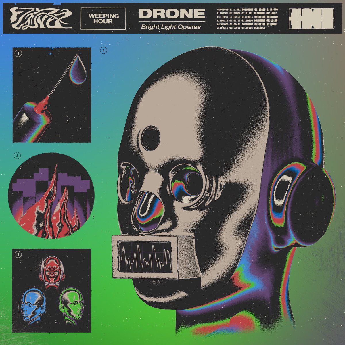 DRONE (bright light opiates) is our first single since our freshman release, “Hunger &amp; Thirst.” The music video drops on 10/20 at 7:00 P.M. CST and the song will be available on all streaming platforms on 10/21/2022

Feel the Drone
Become the Drone

Artwork By: Mihailo Kalabic