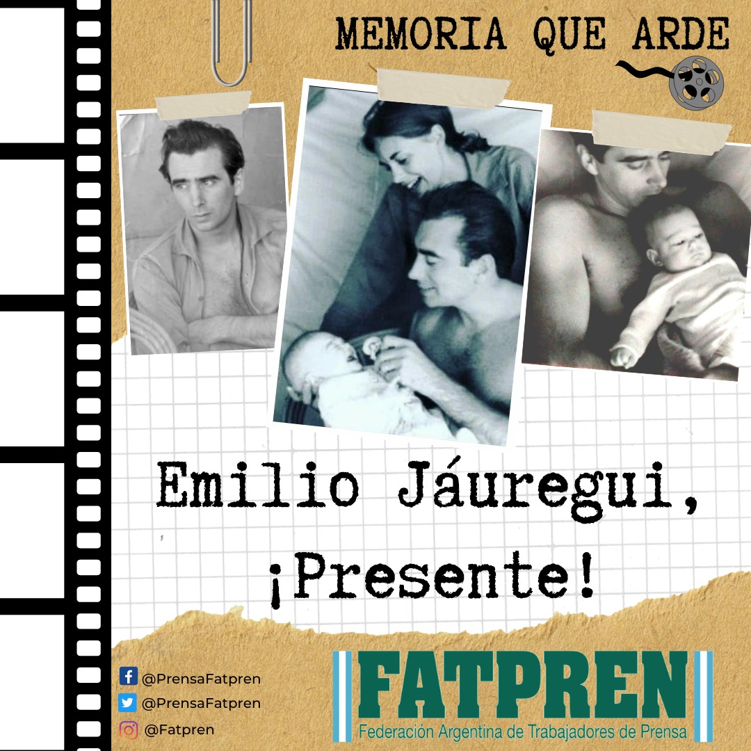 #MemoriaQueArde 📽️ En está nueva publicación te invitamos a ver el corto sobre la vida del dirigente gremial de la FATPREN que fue asesinado por la Policía Federal durante la dictadura de Onganía.

🎬 Emilio Jáuregui, ¡Presente! 

👉🏾fatpren.org.ar/2022/09/30/emi…