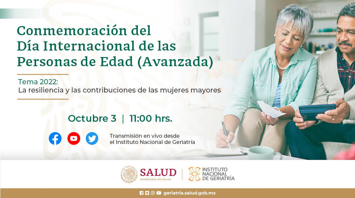 INGER_mx's tweet photo. En conmemoración del día internacional de las personas de edad, el próximo lunes 3 de Octubre tendremos una sesión sobre "La resiliencia y las contribuciones de las mujeres mayores" en punto de las 11:00 horas y se transmitirá en vivo en todas nuestras redes sociales. https://t.co/VeZK4UD1R8