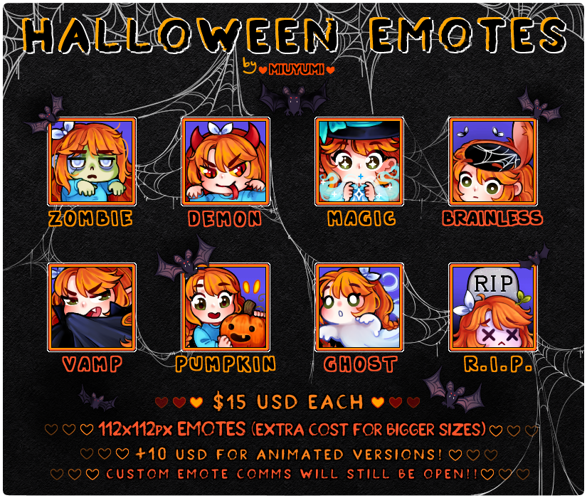 miuyumae's tweet photo. Here's an example of how they'd look with a character instead of a white blob guy! using my own avatar as an example ofc🎃 https://t.co/lyGFbiX52A