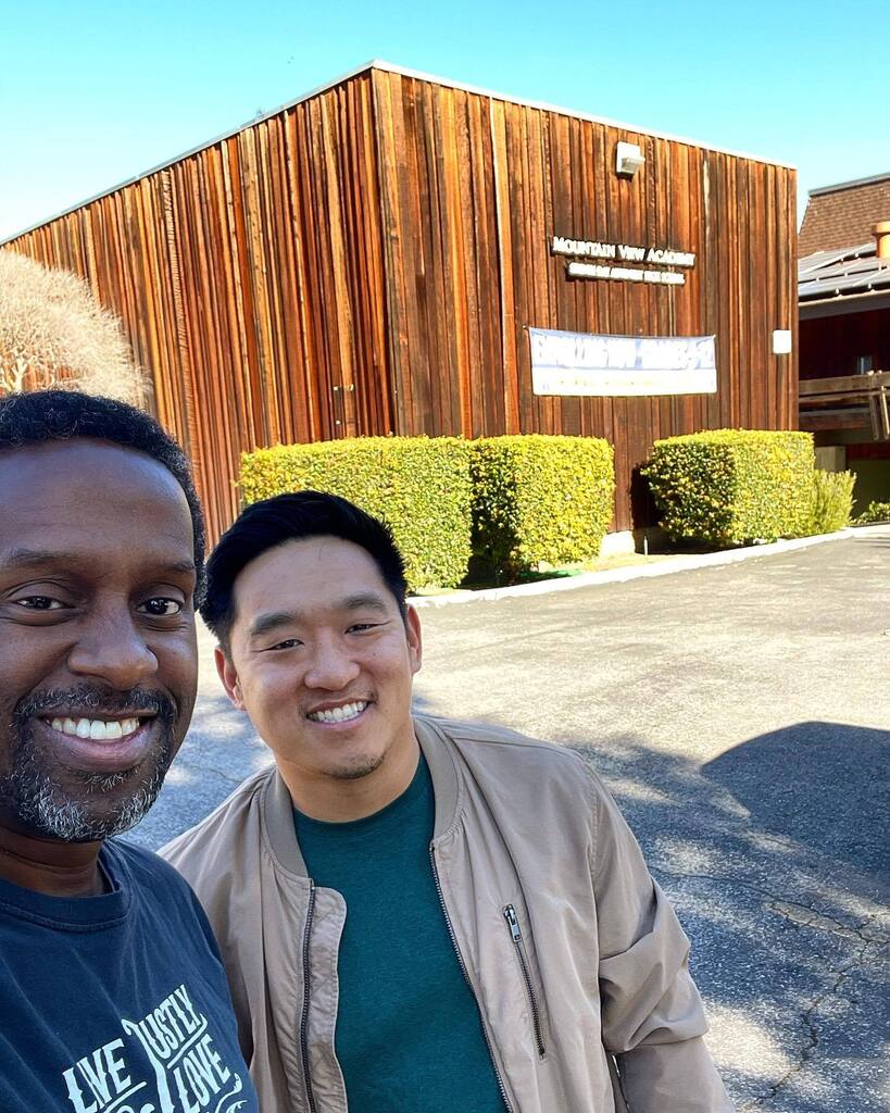 Always a privilege to share for chapel at @mtn.view.academy. Thanks, Chaplain @andysleeee for the invite! #pastorlife #fridayvibes  #pastors #mountainviewcalifornia #selfie