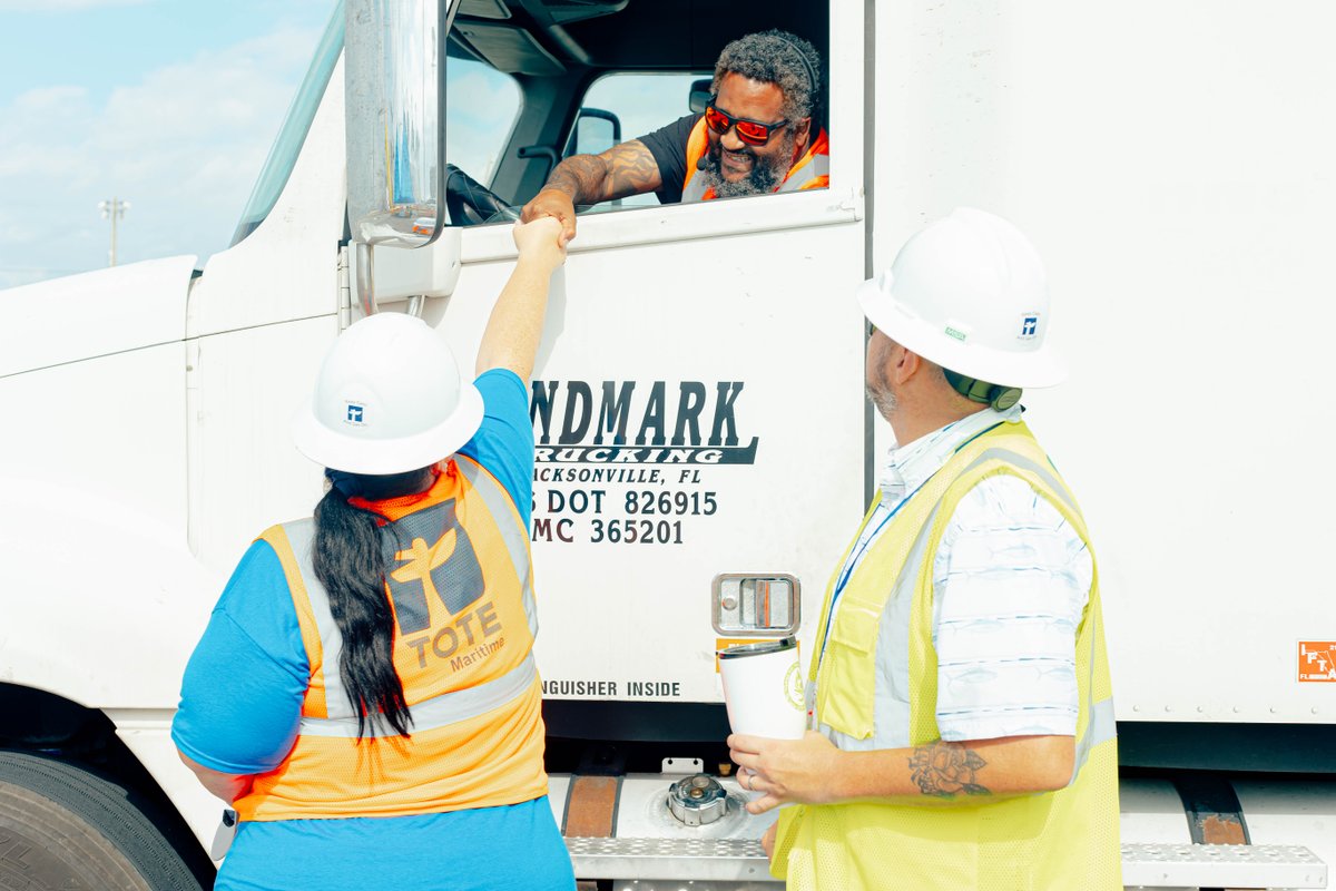 TOTE_Maritime's tweet photo. #TeamTOTE recently celebrated #TruckerAppreciationWeek at our #JAXPORT terminal.
We also surprised trucker Jean Monbrun, who was awarded the Evans Network of Companies Safe Driver of the Year Award, a companywide award for a fleet of over 8,000! Congrats, Jean! https://t.co/kCGPUJt0kW