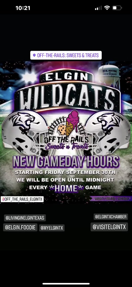 mshalanthia's tweet photo. Want a sweet treat after Friday Night Lights?!?!? Off-The-Rails: Sweets &amp; Treats is now open late on ALL HOME GAMES starting tonight! Stop by, get some yummy treats &amp; show them some love 💜🍦#PACKTHEICECREAMSHOP https://t.co/6htDQTOcMo