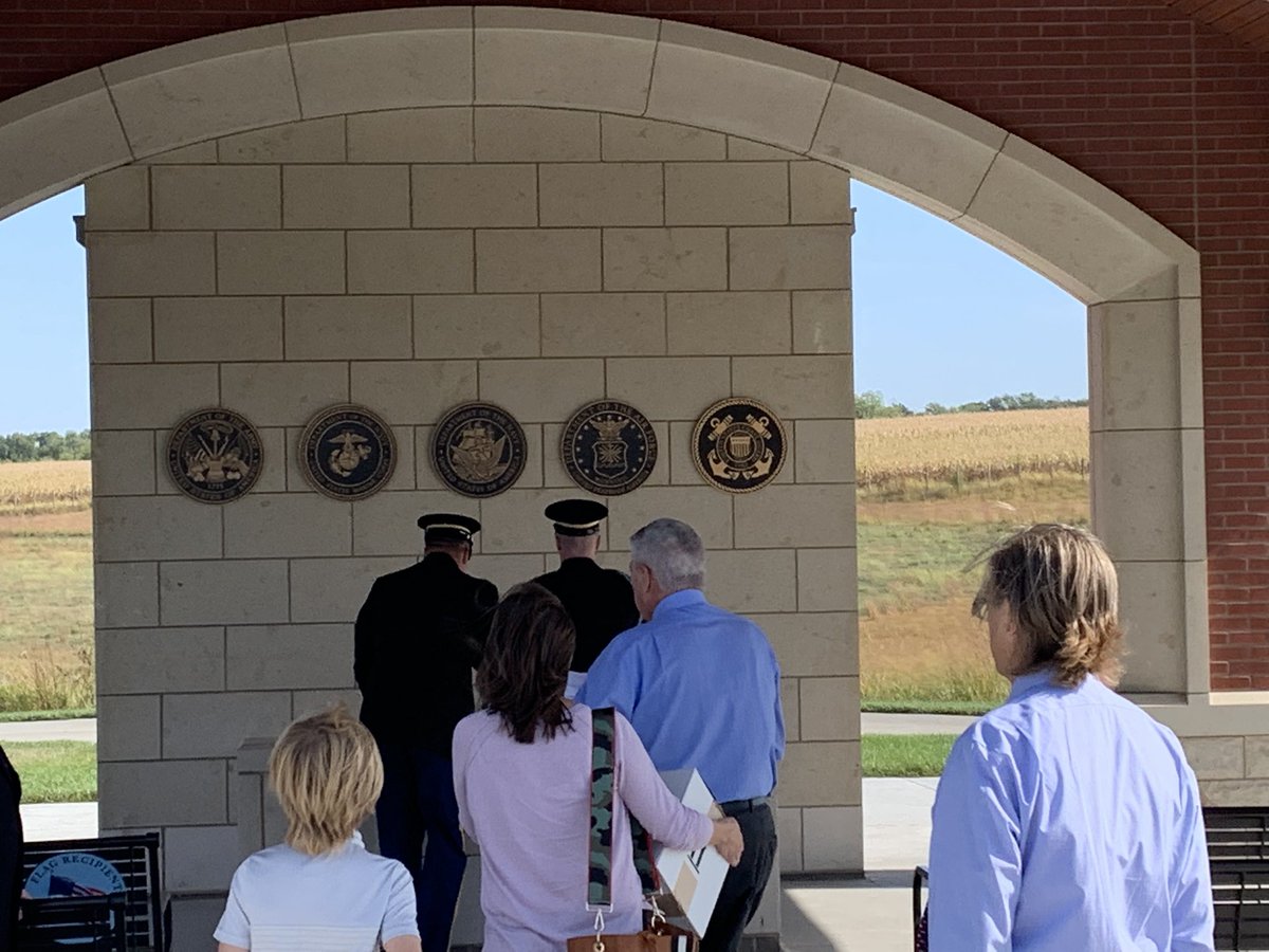 wwyjr's tweet photo. So proud of my Uncle Gary today and for his service to our country.  Dad led a great service remembering him. Honored and humbled by his service. A true treasure to have this National Cemetery here in Omaha. #USA #Family #VietnamVeteran https://t.co/Z6jkXNKAWX