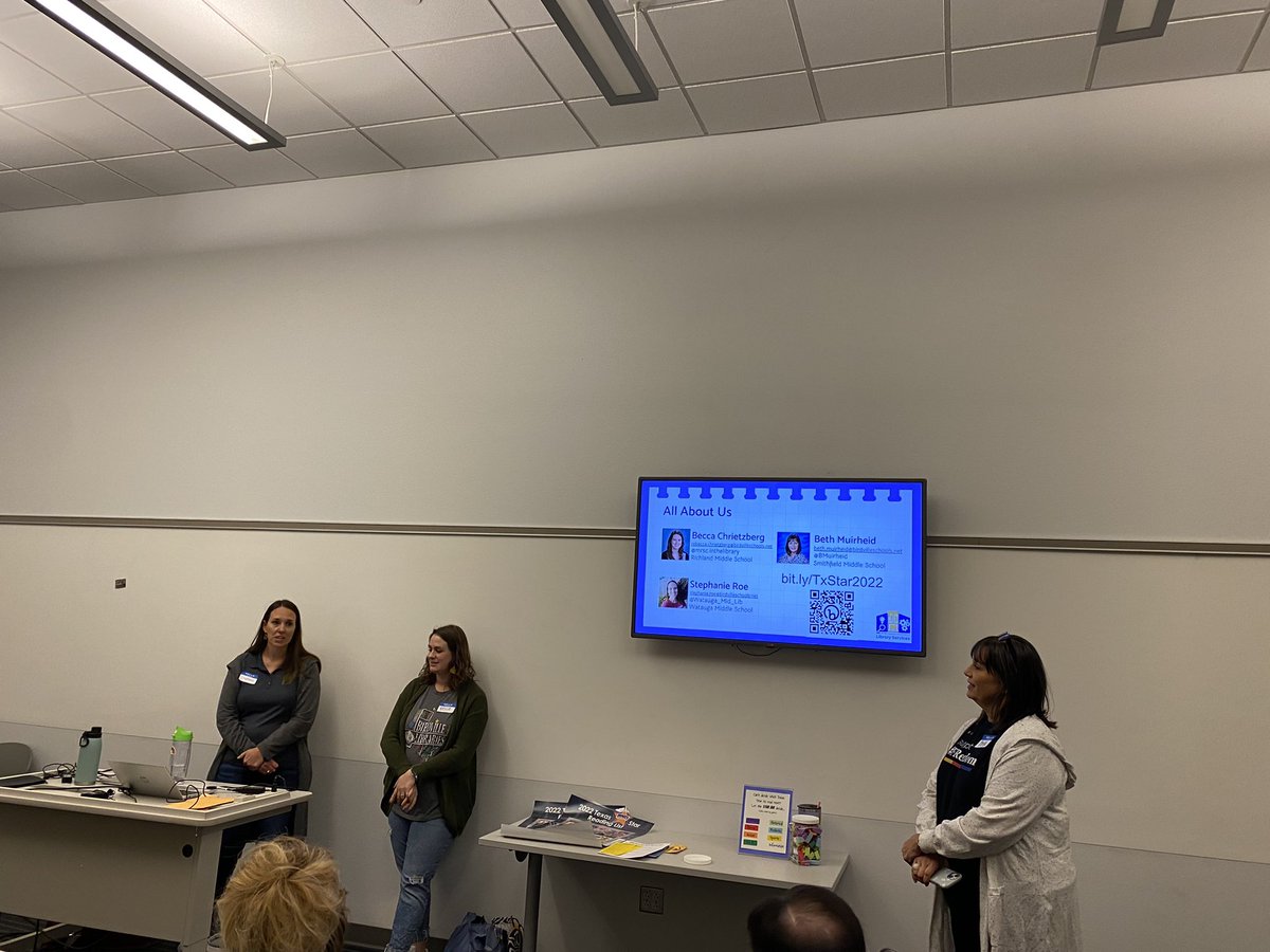 TaylorHWilliams's tweet photo. @BMuirheid @Watauga_Mid_Lib and Mrs Chrietzberg presenting about Texas Star Reading in @BirdvilleISD #ESC11PRIME22 https://t.co/MuYaih0yBI