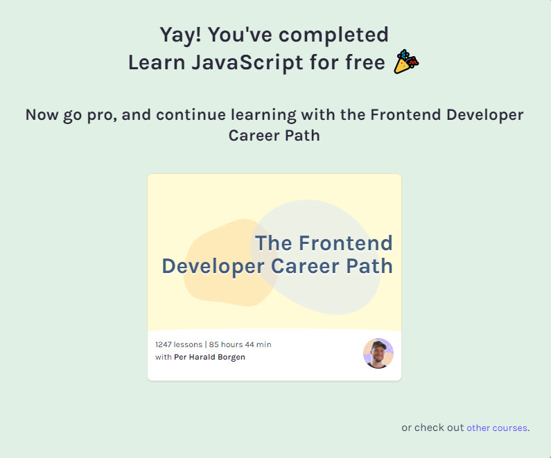 OneManIndie2020's tweet photo. I finished the Free #JavaScript Course from @Scrimba! Just a day before #JSeptember is over! #LETSGO!
#scrimba #30DaysofCode #JavaScriptcoding #learningtocode #missioncomplete #goals #theinitiated https://t.co/SDDXLawo46