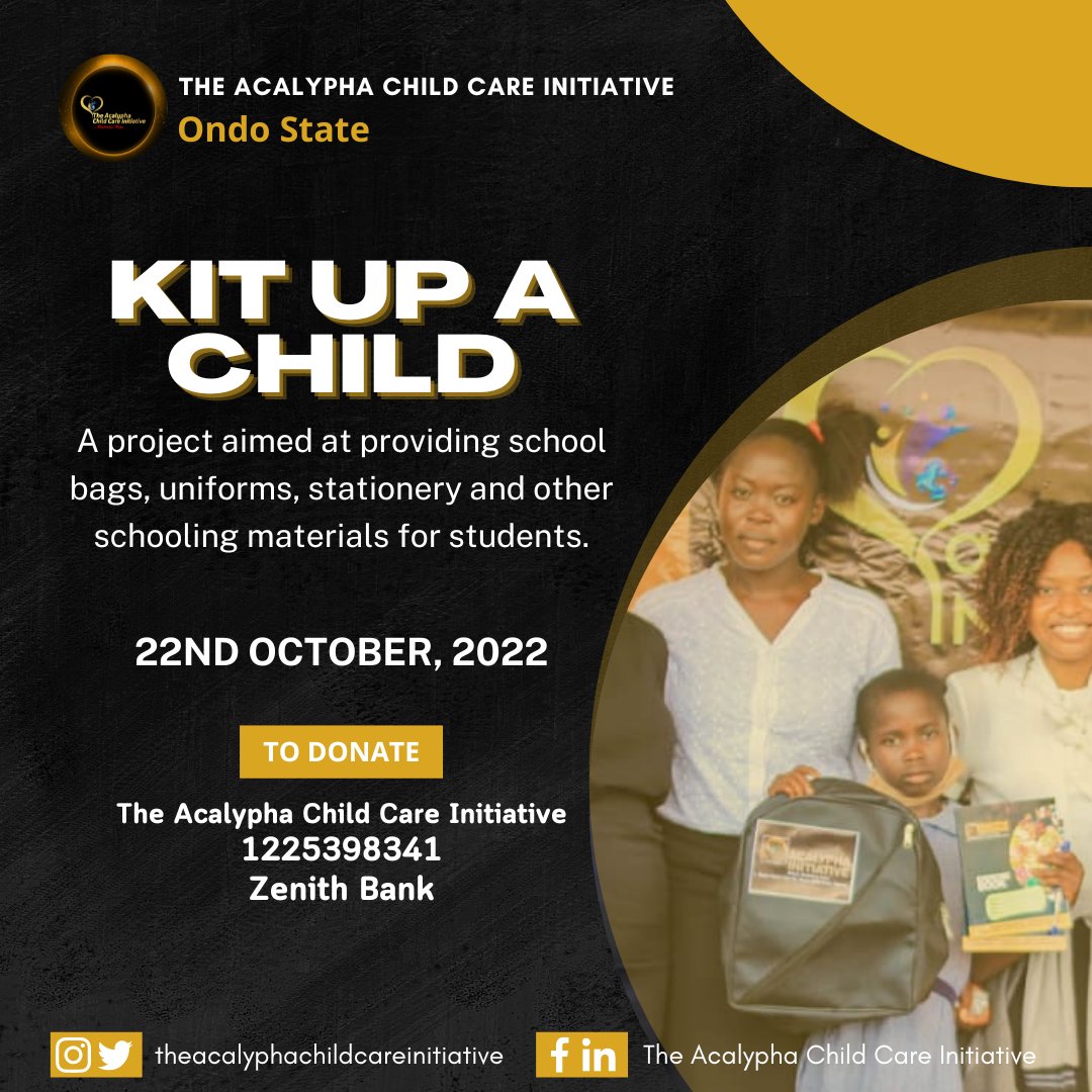 <a href="/RichMoney001/">RICHMOND™🐐</a> <a href="/PeterObi/">Peter Obi</a> This is a project I have been working on since 2018 through <a href="/TACCInitiative/">The Acalypha Child Care Initiative</a>, where I provide vulnerable children with new uniforms, school bags, school sandals and stationary items. You would secure the future of these children via your donation..
<a href="/lollylarry1/">Iyalaya</a> <a href="/OvieNews/">ᴏᴠɪᴇ ᴀʟɪ ᴏnovwo-ᴏᴍᴀsᴏʀᴏ ™🇳🇬</a>