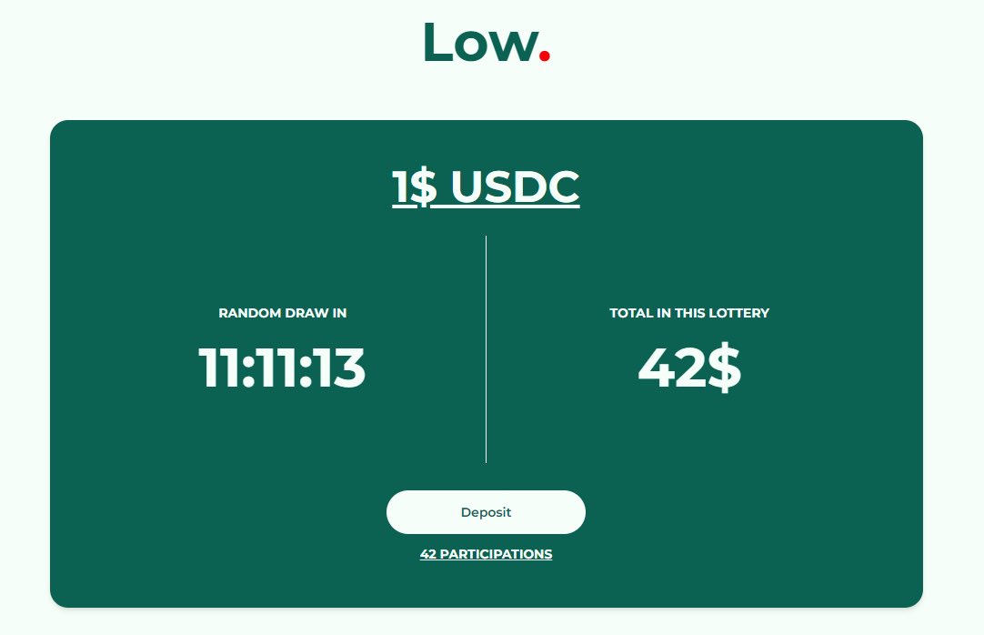cryptolotto_one's tweet photo. 🎁GIVEAWAY | 1 winner 
50 participations in the « Low Lottery » = 50 $USDC 

➡️RT + Follow @cryptolotto_one 

Already 42$ in the lottery ! 
👉 https://t.co/36OKhBdFfY

10hrs⏳| Good luck🍀

#SolanaGiveaway #Solana https://t.co/9PTYwSvnw3