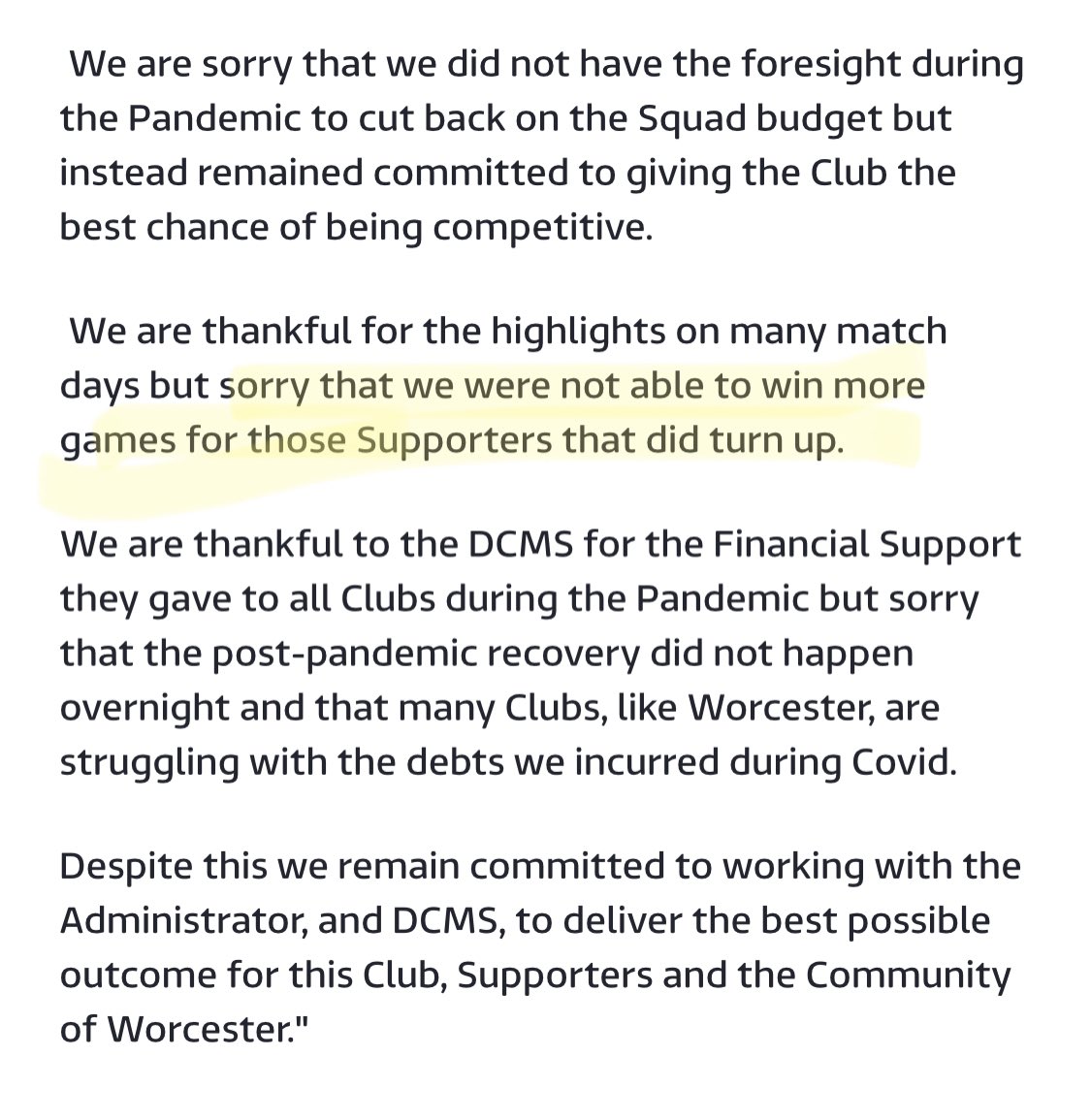 thepaulwilliams's tweet photo. Look at this from the Worcester owners.

As my late grandmother would have said.

What a bunch of absolute shit houses.

(images via @andymcgeady) https://t.co/SPQPypZFYs
