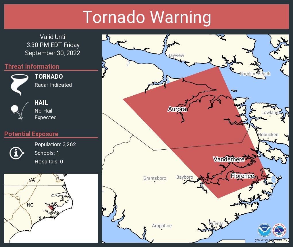 NWS Tornado on Twitter "Tornado Warning continues for Aurora NC