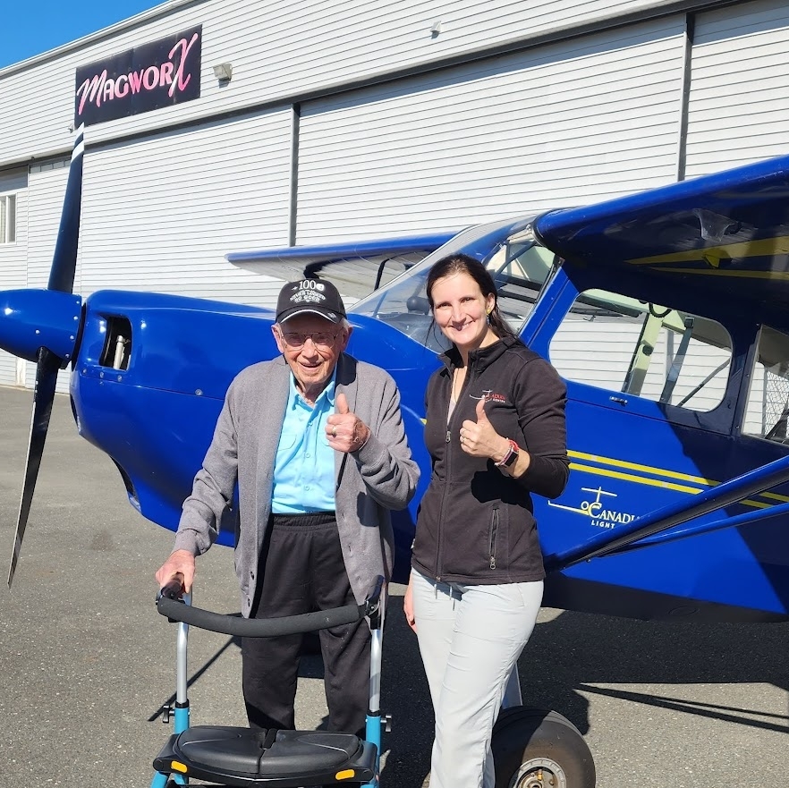 AnnaSkyDancer's tweet photo. I can't stop being amazed by this 102 year old man. 
Next year he wants to try aerobatic flying with me. https://t.co/YxRimeW5hT