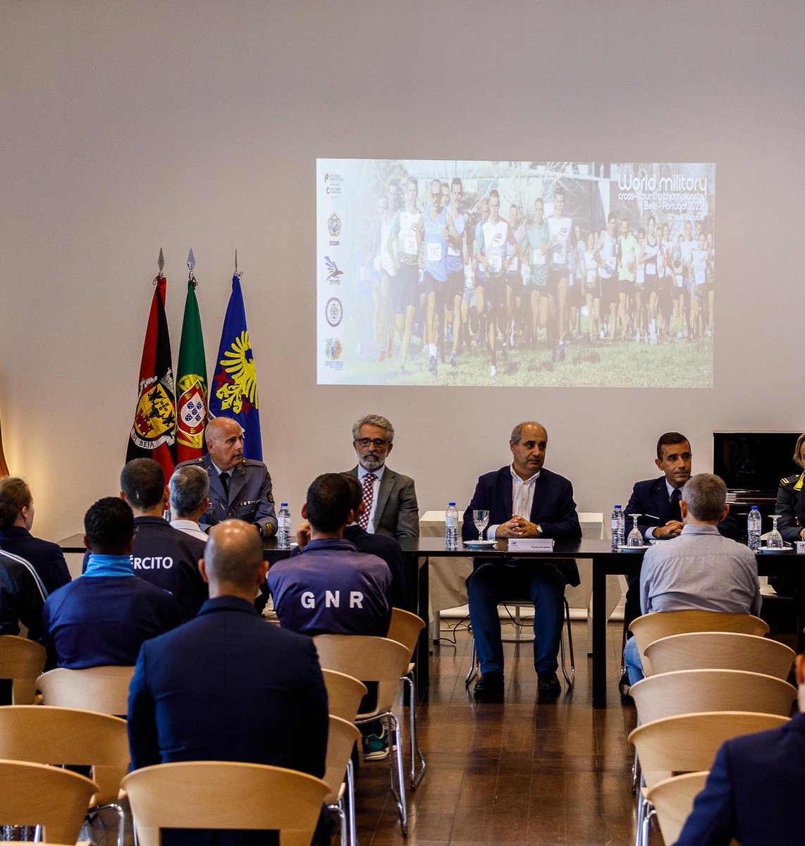Press Conference of the 58^ Edition of Cross Country World Military Championship, in program from 10 to 14 October in Bejà (Portugal). Stay update and follow the hashtag #58thwmccc <a href="/CISM_HQ/">CISM</a>