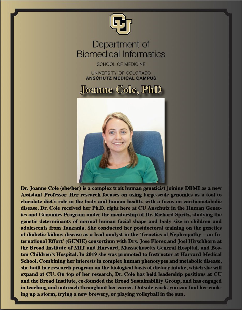 Center for Health AI @ CU Anschutz (@cuhealthai) on Twitter photo Please join us in welcoming <a href="/JBCole150/">Joanne B. Cole</a> to <a href="/CUBiomedInfo/">CU Department of Biomedical Informatics (DBMI)</a>! Please join us in welcoming <a href="/JBCole150/">Joanne B. Cole</a> to <a href="/CUBiomedInfo/">CU Department of Biomedical Informatics (DBMI)</a>!