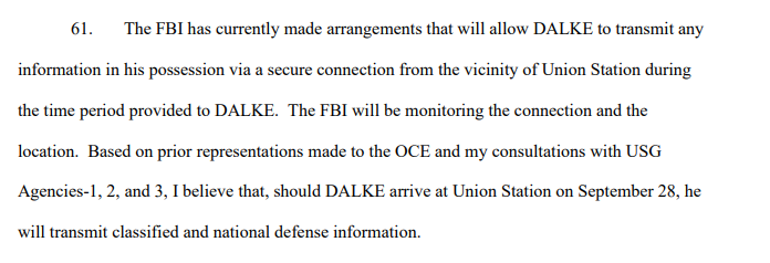 spyblog's tweet photo. #OPSEC #Tradecraft #HUMINT Jareh #Dalke 

Presumably Jareh Dalke was arrested on September 28th (only 2 days ago), but not his wife Resident-1 who, luckily perhaps did not have the chance to be seen to act as a lookout for her husband a la Diana #Toebbe.

https://t.co/ZUWdgCn87W https://t.co/rMszDP3XoV