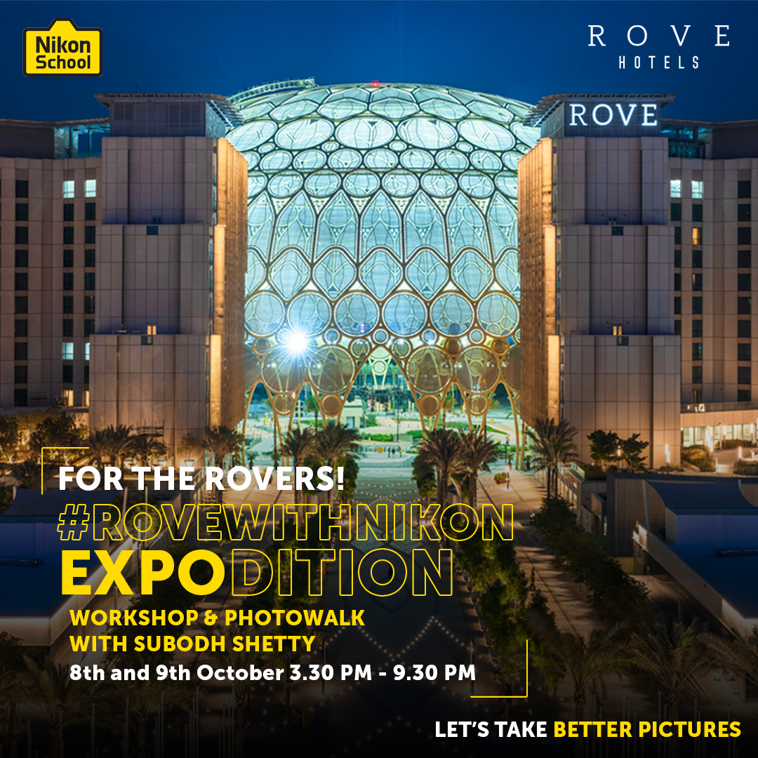 Sign up for a photography workshop in partnership with @nikonmea and at Rove Expo 2020 on 8th and 9th October, from 3.30 PM - 9.30 PM

LIMITED SPOTS. REGISTRATION MANDATORY.

Sign up here: bit.ly/3StQ94s

#workshop #nikon #Expo2020 #Expocity #Dubai #rove #Rovehotels