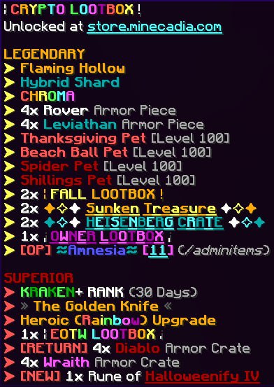PlayMinecadia's tweet photo. The Crypto Lootbox has officially been released on the Minecadia store! 👑

In celebration, we'll be giving away the following: 
👑 1x Crypto Lootbox
👑 2x Crypto Lootbox
👑 3500x Gold

Follow us, Retweet, and Like to enter! 💛 https://t.co/X6VkFkh0y7