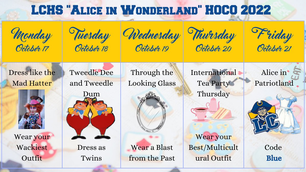 We heard you, <a href="/LCHS_Patriots/">Lakeview Centennial Patriots 🎓</a>! Here are the new, updated OFFICIAL #HoCo22 Dress Up Days. #WeAreLC