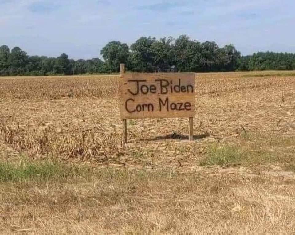The Joe Biden Corn Maze. Watch out for Corn Pop in there, he's a bad dude.