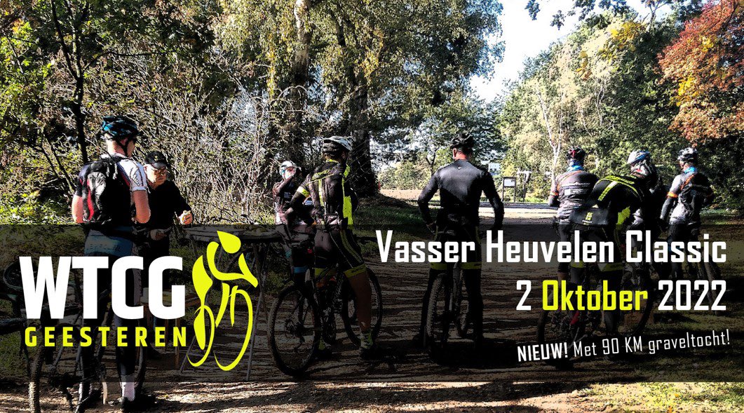 Het wordt zondag prima fietsweer!

De WTCG uit #Geesteren organiseert zondag 2 oktober de Vasser Heuvelen Classic. Start in Nutter bij Ootmarsum.

Met keurmerk “Extra goed geregeld”

Meer info: WTCG.nl 

#mountainbike
#toertocht
#gravelride
<a href="/NTFU/">NTFU Wielersportbond</a> 
<a href="/fietssportmag/">Fietssport</a>