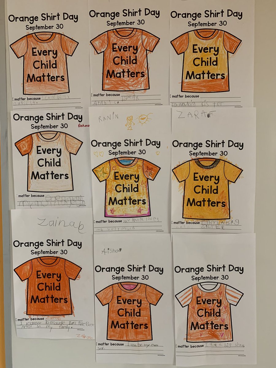 Recognizing Orange Shirt Day by reflecting on why every child matters. <a href="/DesmondHDSB/">Viola Desmond Public School</a>