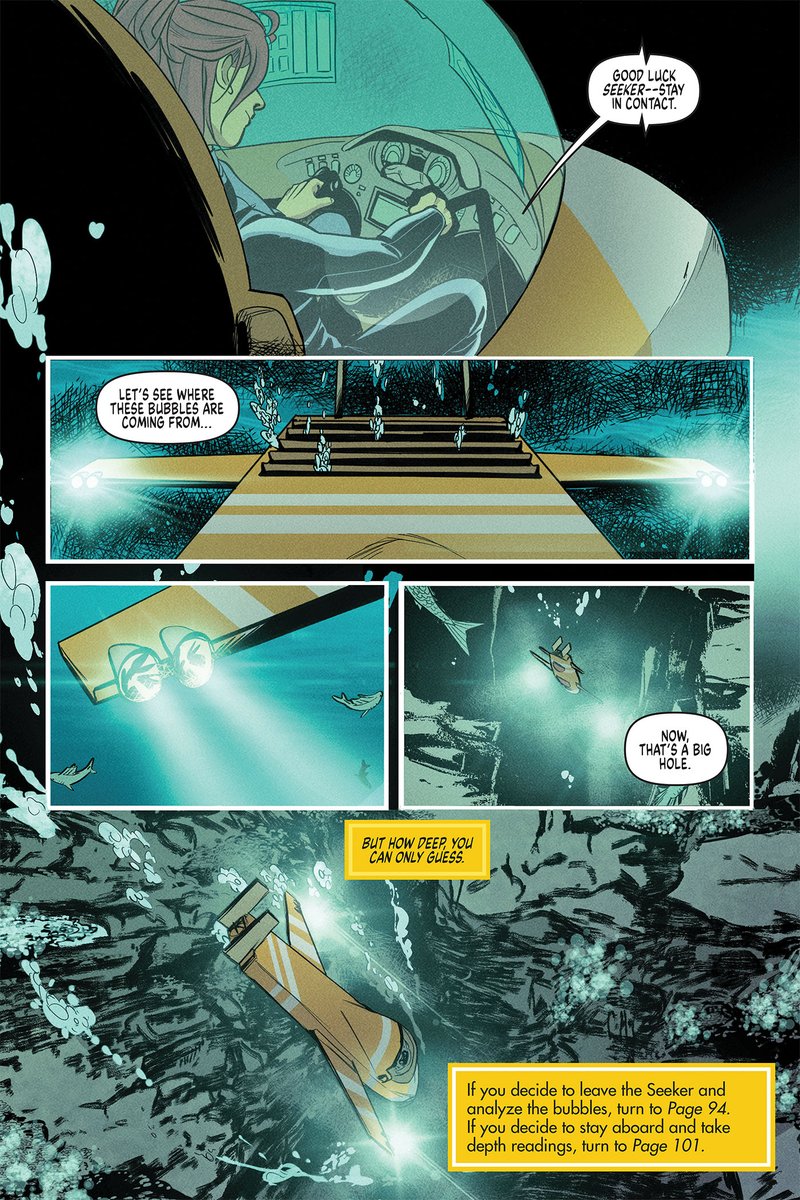 If you love the magic of #ChooseYourOwnAdventure books, prepare to find yourself delighted with the new graphic novel adaptation of @chooseadventure’s JOURNEY UNDER THE SEA from <a href="/andrewecgaska/">Andrew E.C. Gaska</a>, E.L. Thomas, Dani Bolinho and PH Gomes 🦈🌊🦑