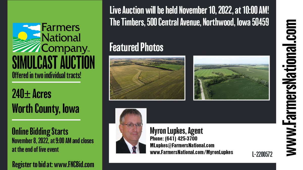 FarmersNational's tweet photo. Simulcast Auction!
This #farm offers many benefits, including #tillable acres, timber, and pasture. The dwelling has been recently updated with furnace, boiler, & septic tank. Farm is located in a beautiful, quiet neighborhood.
🔗https://t.co/Qk0Tw0lwWj
#realestate #land #forsale https://t.co/HleeEurzL8