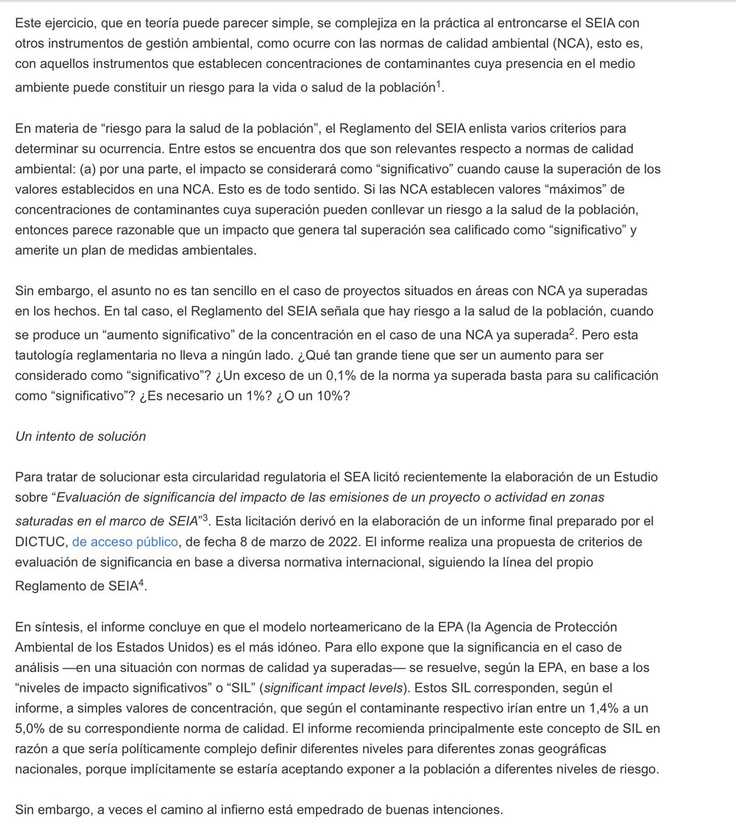 LLeguleya's tweet photo. Les comparto la opinión de los profesores @igmendezor y Pablo Tejada, publicada en el Mercurio Legal, titulado: “Evaluación ambiental, zonas saturadas y “niveles de impacto significativo” (SIL) https://t.co/GqFYfqmZGG