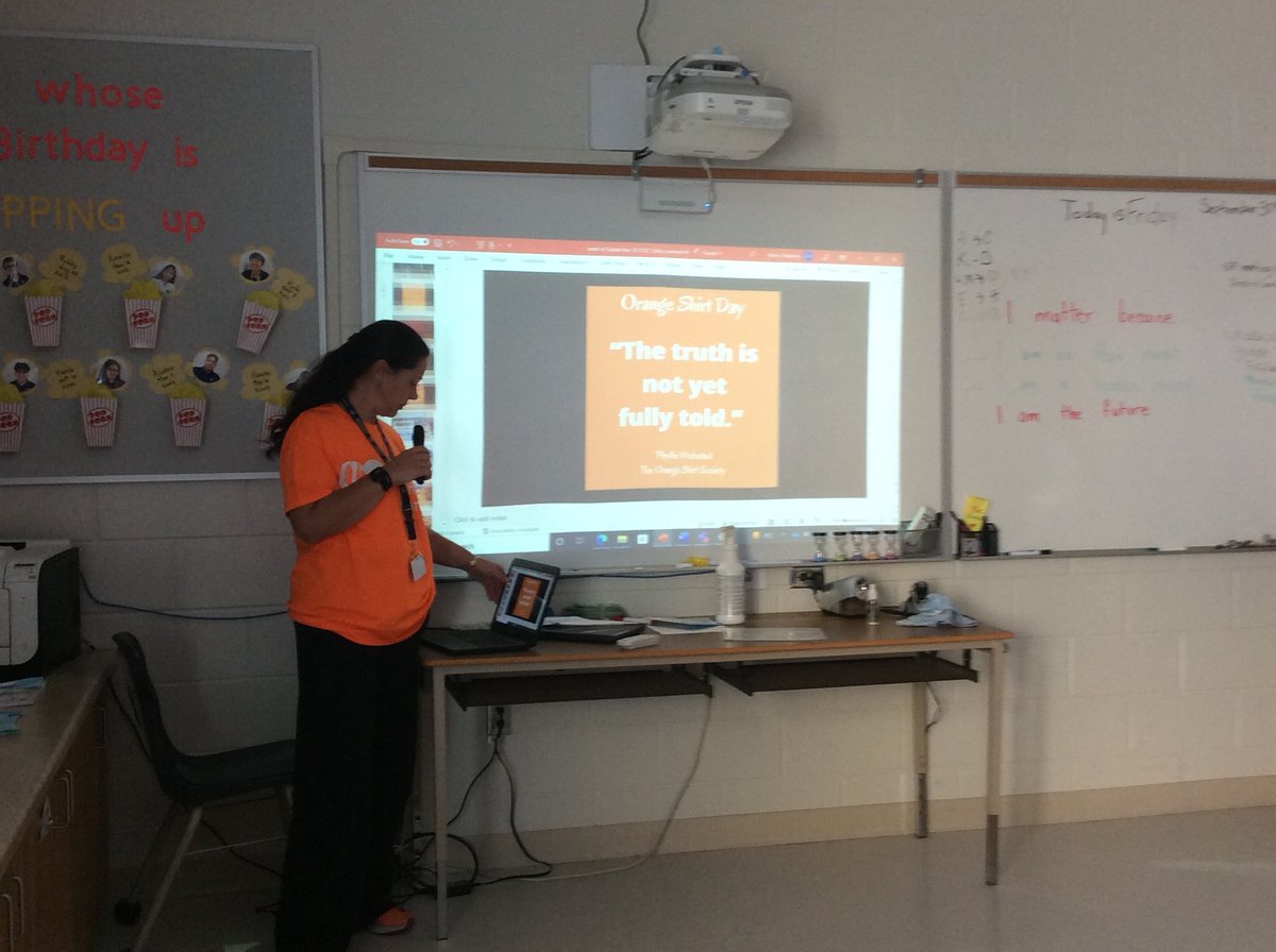 NatachaMoniz's tweet photo. STC students honouring Orange Shirt Day of Truth and Reconciliation. @HolyRosaryM #Unstoppable #EveryChildMatters https://t.co/aNh0pQ3RmO
