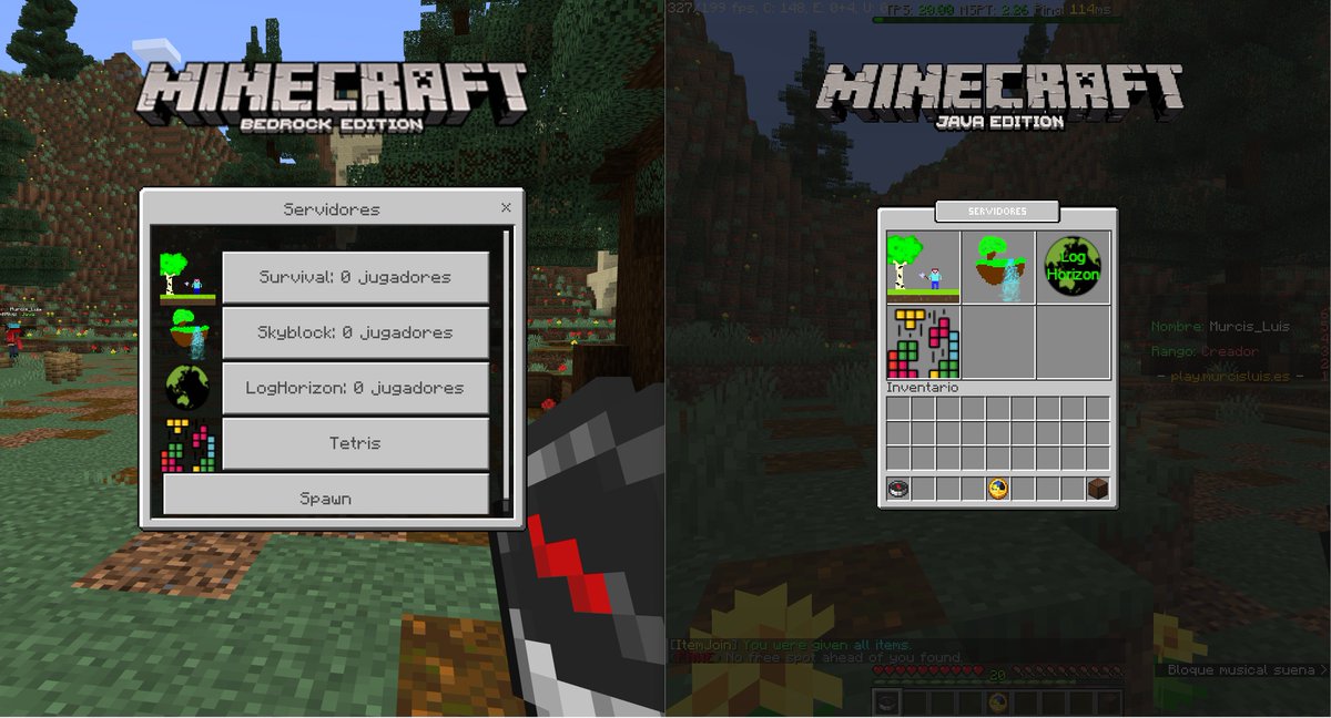 murcisluisNet's tweet image. ¡Novedades se están actualizando los menús para que bedrock los puede disfrutar tanto como java! 

#Minecraft   #minecraftjava #minecraftbedrock