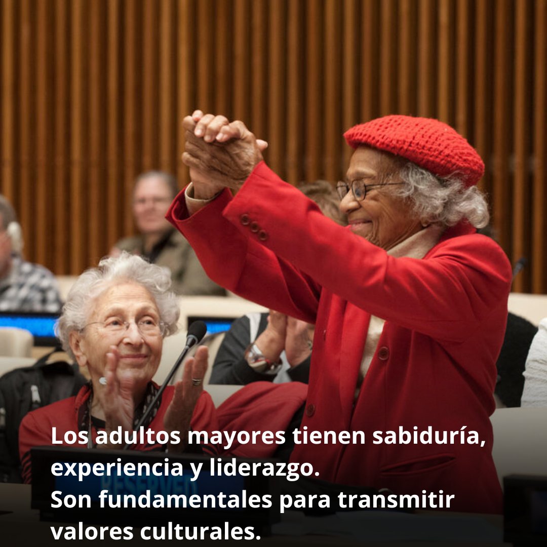 ONU_es's tweet photo. Sabiduría, experiencia y liderazgo. Los adultos mayores son fundamentales para transmitir valores culturales y como guardianes del patrimonio social. 

En el #DíadelasPersonasdeEdad, celebramos su valiosa contribución a la sociedad. https://t.co/bkuw7bsnQf https://t.co/y4sfH42a0m